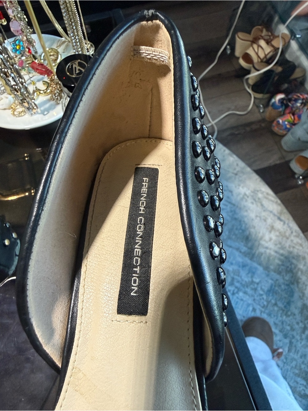 French Connection Black Studded D’orsay styled heels. - Picture 2 of 8